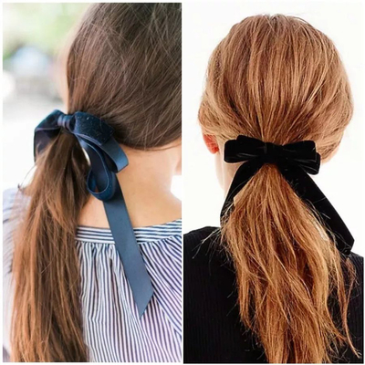 Satin Silk Black Elastic Hair Bands Versatility